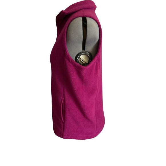 Lands End Womens Deep Pink Fleece Full Zip-Up Vest With Pockets Size Small 6-8 - Picture 2 of 7